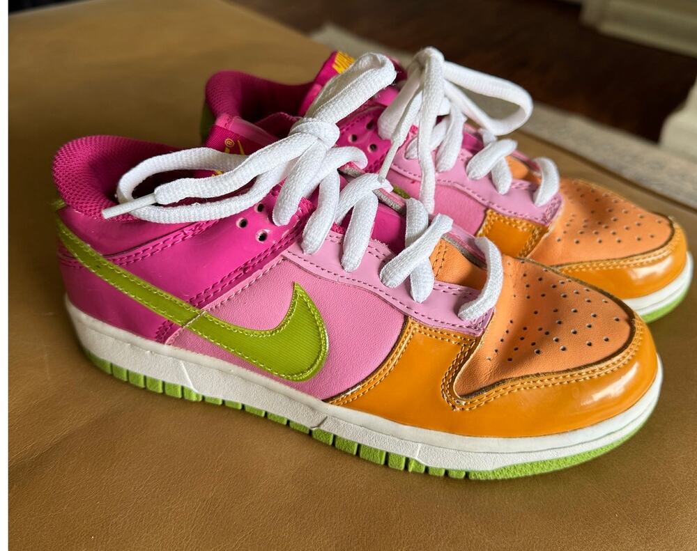 Nike Dunk Low Rainbow Sherbert 2009 Citron Peach Pink size womens 5.5